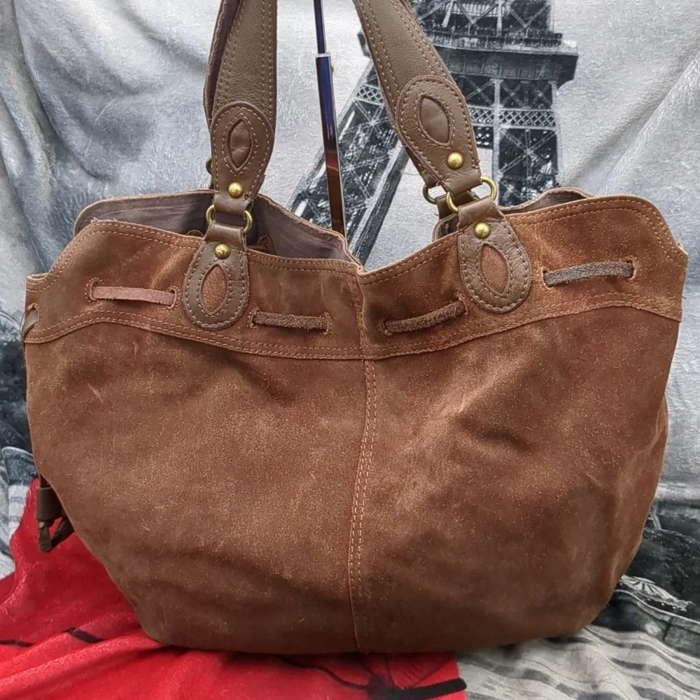 Lucky Brand suede hobo